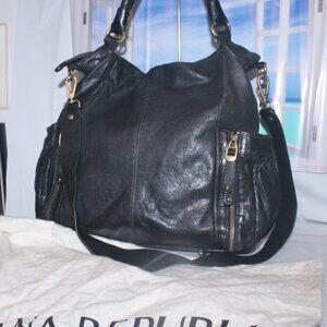 Large Banana Republic Supple Italian Leather Tote Shoulder Bag Comes w Duster